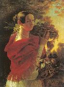 Ivan Khrutsky Young Woman with a Basket oil painting reproduction